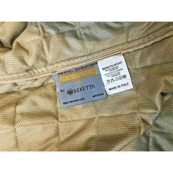 Beretta Sport Womens Quilted Coat Beige Thermore Insulated Cool Max Italy 12 - Picture 7 of 9